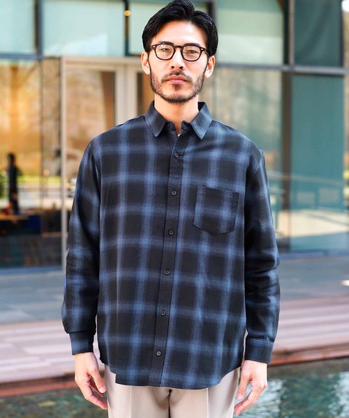 jiggys shop(ジギーズショップ)の「オンブレーチェック レギュラーカラー長袖シャツ(シャツ/ブラウス・メンズ・グレー/ブラック/ブルー・X-LARGE/LARGE/MEDIUM/SMALL)」の13枚目の写真