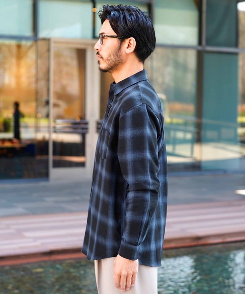 jiggys shop(ジギーズショップ)の「オンブレーチェック レギュラーカラー長袖シャツ(シャツ/ブラウス・メンズ・グレー/ブラック/ブルー・X-LARGE/LARGE/MEDIUM/SMALL)」の14枚目の写真