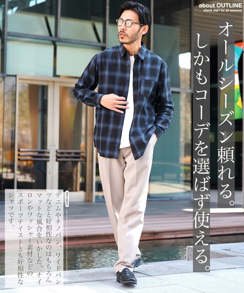 jiggys shop(ジギーズショップ)の「オンブレーチェック レギュラーカラー長袖シャツ(シャツ/ブラウス・メンズ・グレー/ブラック/ブルー・X-LARGE/LARGE/MEDIUM/SMALL)」の6枚目の写真