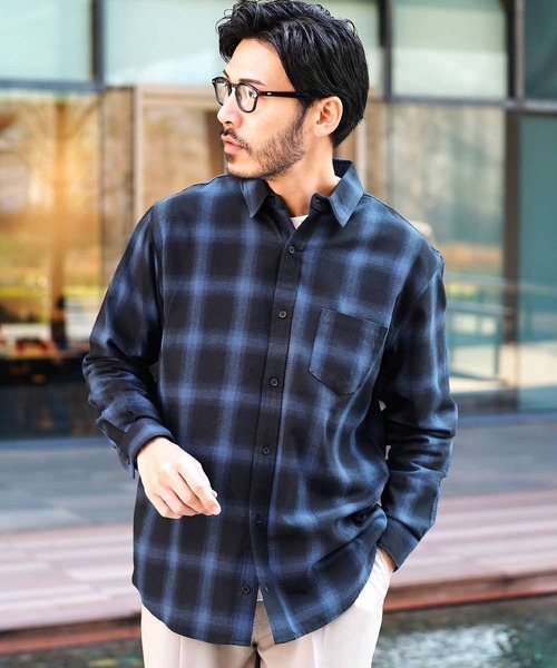 jiggys shop(ジギーズショップ)の「オンブレーチェック レギュラーカラー長袖シャツ(シャツ/ブラウス・メンズ・グレー/ブラック/ブルー・X-LARGE/LARGE/MEDIUM/SMALL)」の19枚目の写真
