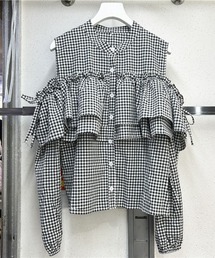 肩開きﾌﾘﾙﾄﾞﾛｽﾄﾌﾞﾗｳｽ