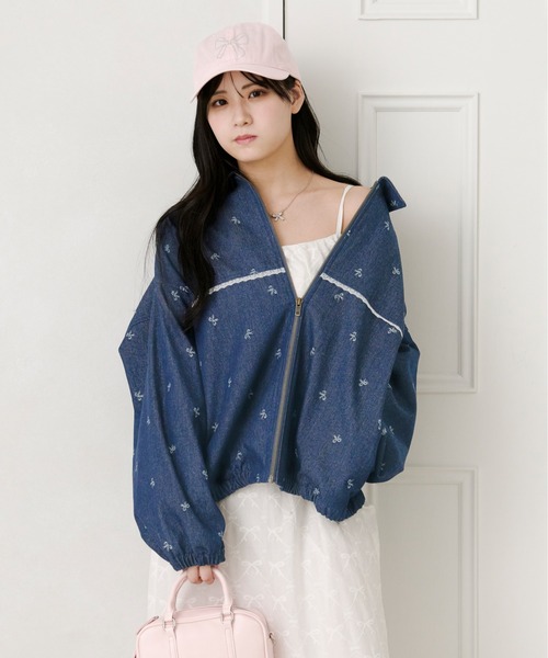 apres jour（アプレジュール）の「【セットアップ可能】柄アソートBIGブルゾン（ブルゾン・レディース・ブルー/ホワイト系その他2/ブラック系その他/インディゴブルー・フリー/X-LARGE）」の4枚目の写真