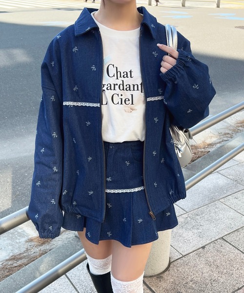 apres jour（アプレジュール）の「【セットアップ可能】柄アソートBIGブルゾン（ブルゾン・レディース・ブルー/ホワイト系その他2/ブラック系その他/インディゴブルー・フリー/X-LARGE）」の14枚目の写真