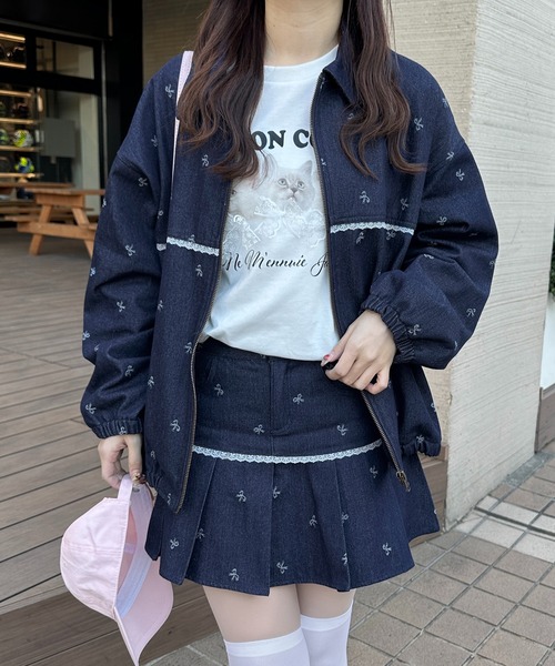 apres jour（アプレジュール）の「【セットアップ可能】柄アソートBIGブルゾン（ブルゾン・レディース・ブルー/ホワイト系その他2/ブラック系その他/インディゴブルー・フリー/X-LARGE）」の7枚目の写真