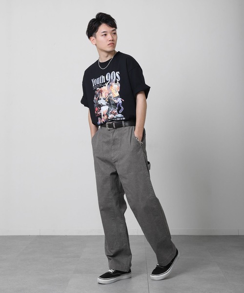 COBMASTER（コブマスター）の「【COBMASTER】 ピグメント ツイル ダブルニー ワイド ペインターパンツ（チノパンツ・メンズ・ブルー/サンドベージュ/チャコール・X-LARGE/LARGE/MEDIUM）」の5枚目の写真
