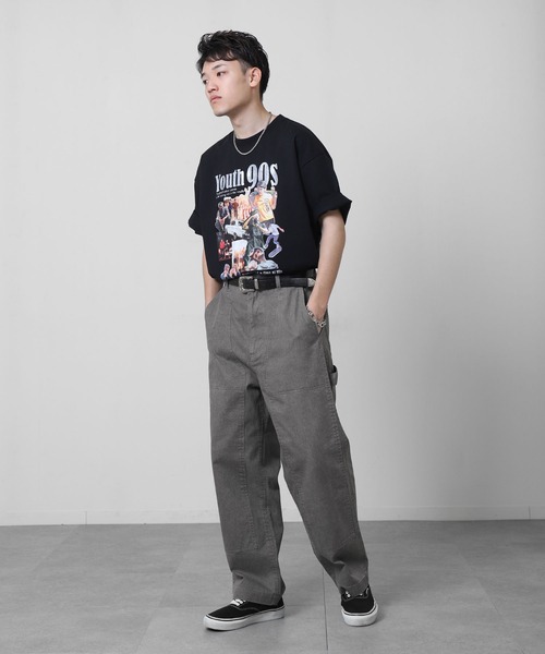 COBMASTER（コブマスター）の「【COBMASTER】 ピグメント ツイル ダブルニー ワイド ペインターパンツ（チノパンツ・メンズ・ブルー/サンドベージュ/チャコール・X-LARGE/LARGE/MEDIUM）」の6枚目の写真
