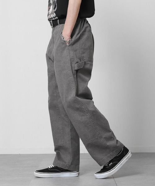 COBMASTER（コブマスター）の「【COBMASTER】 ピグメント ツイル ダブルニー ワイド ペインターパンツ（チノパンツ・メンズ・ブルー/サンドベージュ/チャコール・X-LARGE/LARGE/MEDIUM）」の4枚目の写真