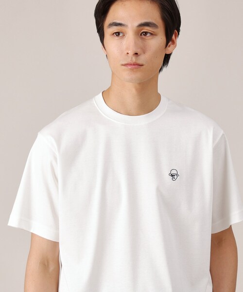 TAKEO KIKUCHI(タケオキクチ)の「ワンポイント カラー刺繍 Tシャツ(Tシャツ/カットソー・メンズ・ダークグリーン/ブルー/ホワイト/サンドベージュ・01/02/03/04/05)」の12枚目の写真
