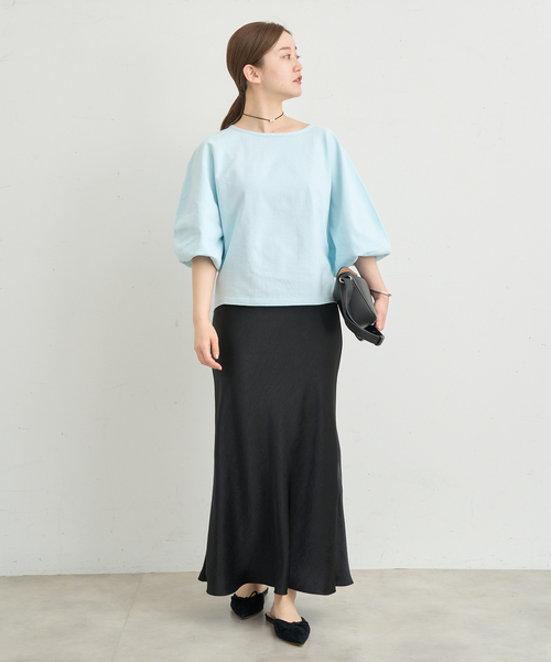 IENA(イエナ)の「《追加11》ダブルサテンスカート(スカート・レディース・ブラック/ホワイト系その他/グリーン・34/36/38/40)」の20枚目の写真