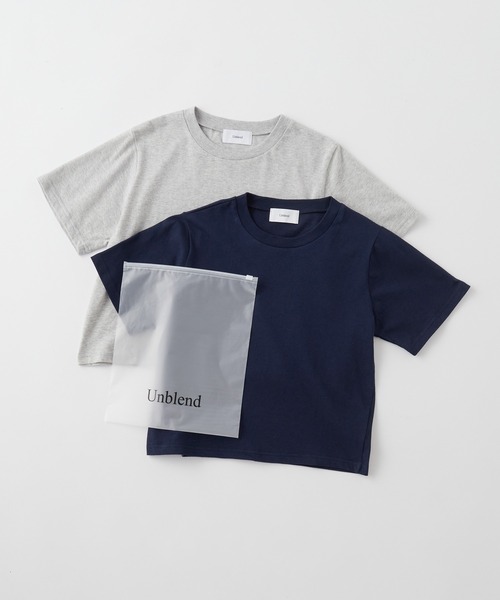 Unblend（アンブレンド）の「【Unblend】Unblend Basic 2セット ベーシック コットン パックTシャツ（Tシャツ/カットソー・レディース・イエロー系その他/ホワイト×グリーン/ブラック×レッド/ブラック×ホワイト/ブルー系その他・FREE）」の5枚目の写真