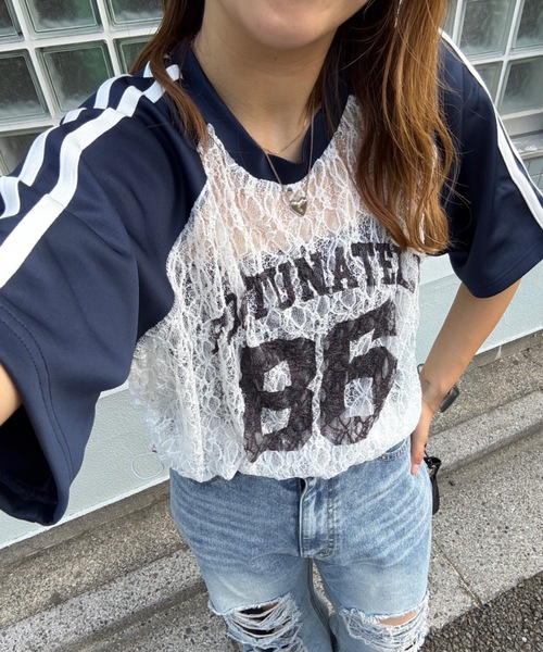 tシャツ コラージュレースTEE レディース セール】コラージュレースTEE（Tシャツ/カットソー）｜Unitage