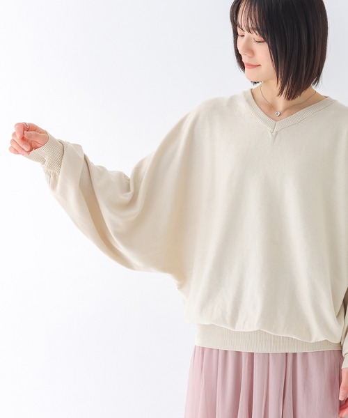 n'OrLABEL(ノアールレーベル)の「【UVカット・抗菌防臭・抗ピル・マシンウォッシャブル】Vネックドルマンニットプルオーバー(ニット/セーター・レディース・グレー/ブラック/ブルーグリーン/ライトベージュ・2/1)」の13枚目の写真