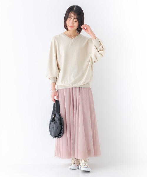 n'OrLABEL(ノアールレーベル)の「【UVカット・抗菌防臭・抗ピル・マシンウォッシャブル】Vネックドルマンニットプルオーバー(ニット/セーター・レディース・グレー/ブラック/ブルーグリーン/ライトベージュ・2/1)」の14枚目の写真