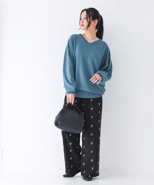 n'OrLABEL(ノアールレーベル)の「【UVカット・抗菌防臭・抗ピル・マシンウォッシャブル】Vネックドルマンニットプルオーバー(ニット/セーター・レディース・グレー/ブラック/ブルーグリーン/ライトベージュ・2/1)」の19枚目の写真
