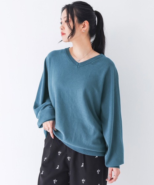 n'OrLABEL(ノアールレーベル)の「【UVカット・抗菌防臭・抗ピル・マシンウォッシャブル】Vネックドルマンニットプルオーバー(ニット/セーター・レディース・グレー/ブラック/ブルーグリーン/ライトベージュ・2/1)」の17枚目の写真