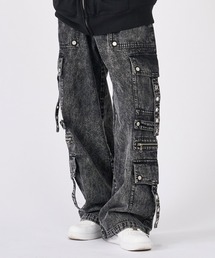 RE730（アールイーセブンサーティー）の「【RE730】メタルギミック ルーズシルエット ワイド カーゴパンツ（カーゴパンツ）」