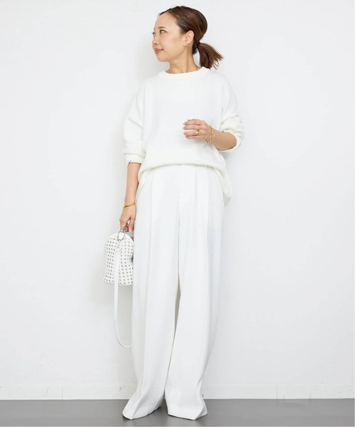 ドゥーズィエムクラス　パンツ　ホワイト セール】Blanc タック ワイドパンツ（スラックス）｜Deuxieme