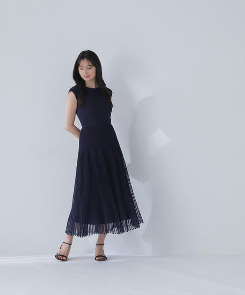 正規品♡スフレ♡BEARワンピース♡ベージュ VIS(ビス) / 【洗える】クロスジャガードデザインニット