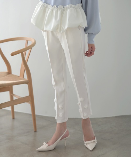 MERAKI(メラキ)の「裾フラワーパンツ(その他パンツ・レディース・ブラック/ホワイト・S/M/L)」の21枚目の写真
