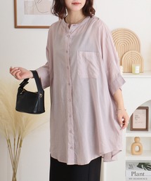 ラベンダー」に該当するシャツ/ブラウス（ノーカラー