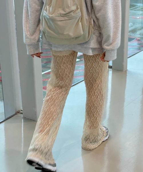 MEMECLE(メメクル)の「【 MEMECLE / メメクル 】レースフレアパンツ(その他パンツ・レディース・ブラック/アイボリー/ピンク/イエロー・FREE)」の17枚目の写真