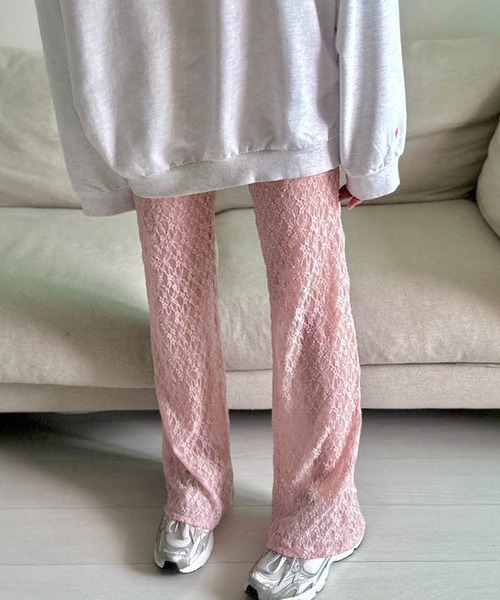 MEMECLE(メメクル)の「【 MEMECLE / メメクル 】レースフレアパンツ(その他パンツ・レディース・ブラック/アイボリー/ピンク/イエロー・FREE)」の20枚目の写真