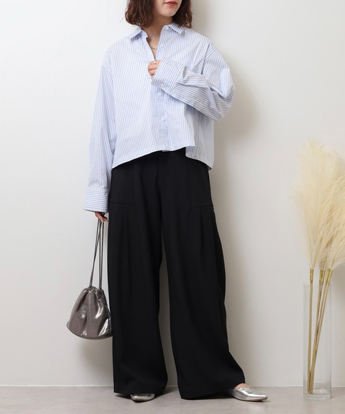 EGLANTINE（エグランティーヌ）の「EGLANTINE タック入りダンボールパンツ（その他パンツ・レディース・サンドベージュ/ブラック/キャメル・40）」の21枚目の写真