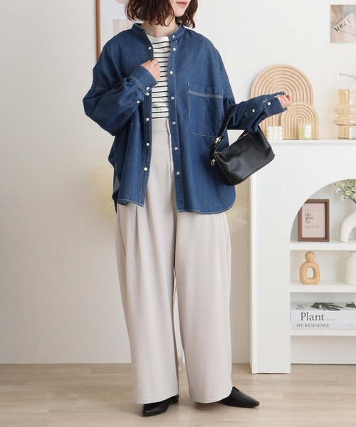 EGLANTINE（エグランティーヌ）の「EGLANTINE タック入りダンボールパンツ（その他パンツ・レディース・サンドベージュ/ブラック/キャメル・40）」の17枚目の写真