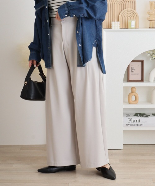 EGLANTINE（エグランティーヌ）の「EGLANTINE タック入りダンボールパンツ（その他パンツ・レディース・サンドベージュ/ブラック/キャメル・40）」の20枚目の写真