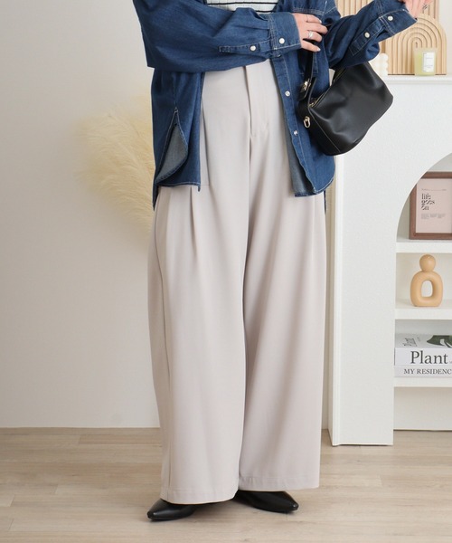 EGLANTINE（エグランティーヌ）の「EGLANTINE タック入りダンボールパンツ（その他パンツ・レディース・サンドベージュ/ブラック/キャメル・40）」の19枚目の写真