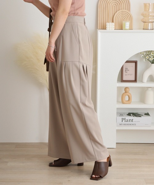EGLANTINE（エグランティーヌ）の「EGLANTINE タック入りダンボールパンツ（その他パンツ・レディース・サンドベージュ/ブラック/キャメル・40）」の16枚目の写真