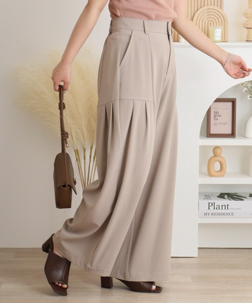 EGLANTINE（エグランティーヌ）の「EGLANTINE タック入りダンボールパンツ（その他パンツ・レディース・サンドベージュ/ブラック/キャメル・40）」の14枚目の写真