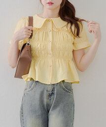 Another Branch olive des olive（アナザーブランチオリーブデオリーブ）の「【シリーズ累計1万枚売れ/レビュー高評価】シャーリング衿付BL（シャツ/ブラウス）」