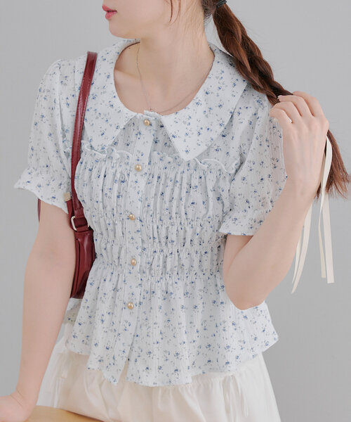 Another Branch olive des olive(アナザーブランチオリーブデオリーブ)の「【シリーズ累計1万枚売れ/レビュー高評価】シャーリング衿付BL(シャツ/ブラウス・レディース・オフホワイト/ブラック/グリーン/その他11/イエロー/アイボリー/その他/オレンジ/ブラウン/ブルー系その他・FREE)」の20枚目の写真