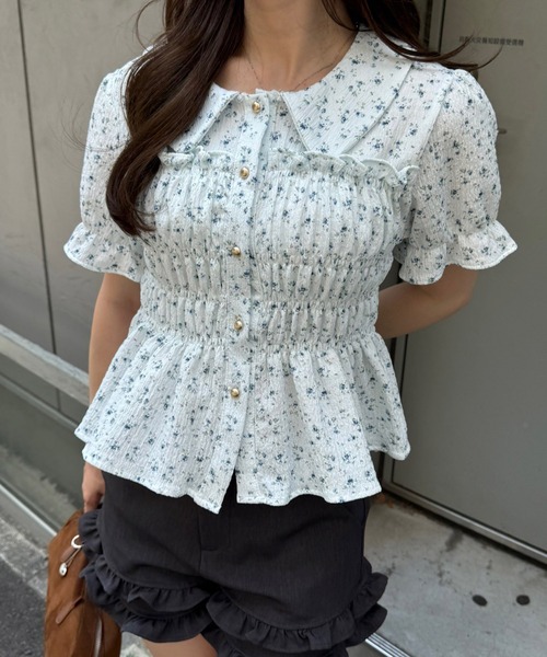 Another Branch olive des olive(アナザーブランチオリーブデオリーブ)の「【シリーズ累計1万枚売れ/レビュー高評価】シャーリング衿付BL(シャツ/ブラウス・レディース・オフホワイト/ブラック/グリーン/その他11/イエロー/アイボリー/その他/オレンジ/ブラウン/ブルー系その他・FREE)」の11枚目の写真