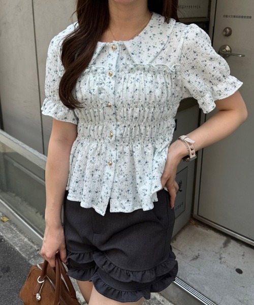 Another Branch olive des olive(アナザーブランチオリーブデオリーブ)の「【シリーズ累計1万枚売れ/レビュー高評価】シャーリング衿付BL(シャツ/ブラウス・レディース・オフホワイト/ブラック/グリーン/その他11/イエロー/アイボリー/その他/オレンジ/ブラウン/ブルー系その他・FREE)」の15枚目の写真