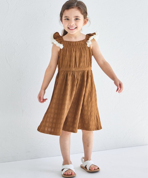 pairmanon(ペアマノン)の「シボ素材 フリンジフリル ワンピース(ワンピース・キッズ・ブラウン/ブルー/ピンク系その他・140/90/150/120/110/100/130)」の20枚目の写真