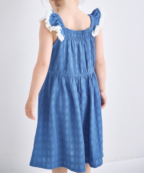 pairmanon(ペアマノン)の「シボ素材 フリンジフリル ワンピース(ワンピース・キッズ・ブラウン/ブルー/ピンク系その他・140/90/150/120/110/100/130)」の14枚目の写真