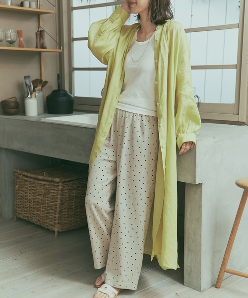 ★新品未使用タグ付き★UR DOORS＊リネンレーヨンドットイージーパンツ リネンレーヨンドットイージーパンツ[DRA5-24A109]｜URBAN