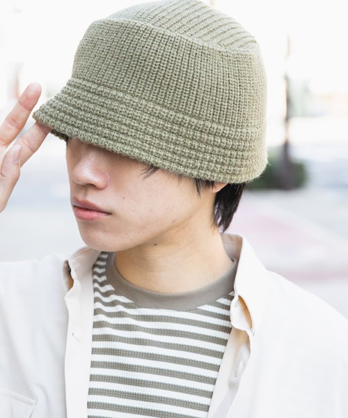 SENSE OF PLACE by URBAN RESEARCH（センスオブプレイスバイアーバンリサーチ）の「ニットバケットハット（ハット・メンズ・ブラック/カーキ/グレー・ONE）」の4枚目の写真