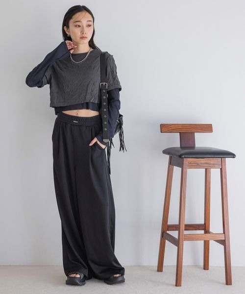 JEANASIS(ジーナシス)の「ワッシャーレイヤードLS TEE/414167(Tシャツ/カットソー・レディース・ホワイト系その他/グレー系その他/ベージュ系その他・FREE)」の4枚目の写真