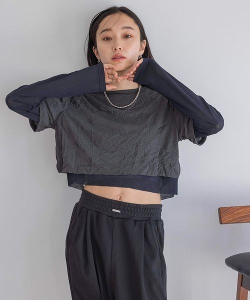 JEANASIS(ジーナシス)の「ワッシャーレイヤードLS TEE/414167(Tシャツ/カットソー・レディース・ホワイト系その他/グレー系その他/ベージュ系その他・FREE)」の8枚目の写真