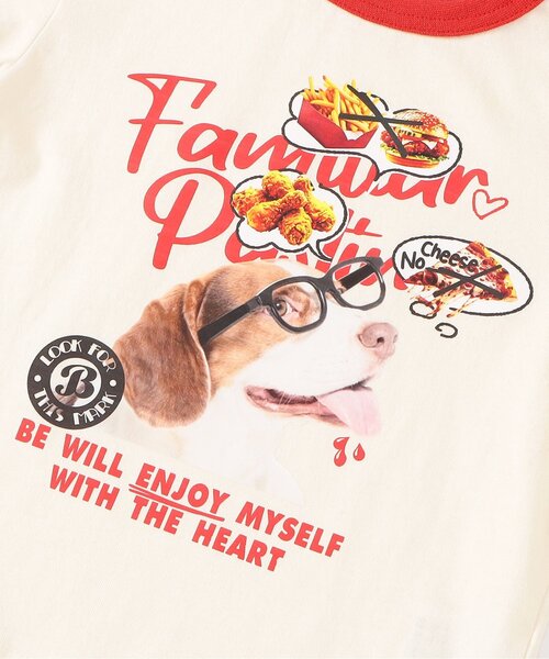 BREEZE(ブリーズ)の「【リンク/ジュニア対応】wonderful リンガーDOGカレッジ半袖Tシャツ(Tシャツ/カットソー・キッズ・グレー/アイボリー/ベビーピンク・140/130/120/110/100/90/80)」の7枚目の写真