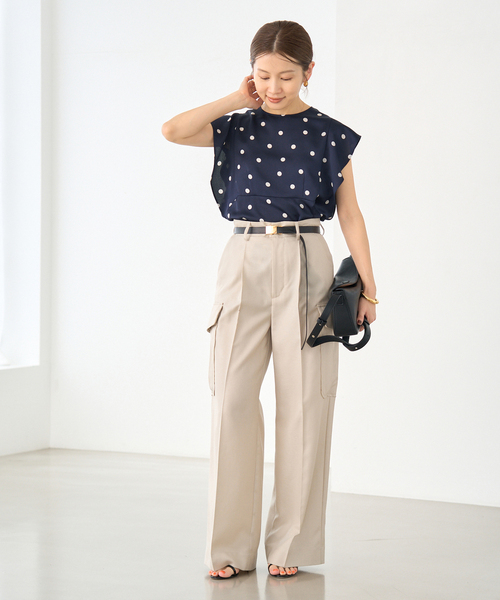 IENA（イエナ）の「ウォッシャブル sese ポルカドットブラウス（シャツ/ブラウス・レディース・ネイビー/アイボリー・FREE）」の3枚目の写真