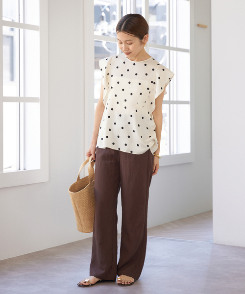 IENA（イエナ）の「ウォッシャブル sese ポルカドットブラウス（シャツ/ブラウス・レディース・ネイビー/アイボリー・FREE）」の8枚目の写真