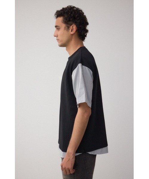 AZUL by moussy(アズールバイマウジー)の「シャツスウィッチングプルオーバー(Tシャツ/カットソー・メンズ・ブラック系その他/グレー系その他/ベージュ系その他・MEDIUM/LARGE)」の8枚目の写真