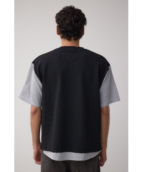 AZUL by moussy(アズールバイマウジー)の「シャツスウィッチングプルオーバー(Tシャツ/カットソー・メンズ・ブラック系その他/グレー系その他/ベージュ系その他・MEDIUM/LARGE)」の9枚目の写真