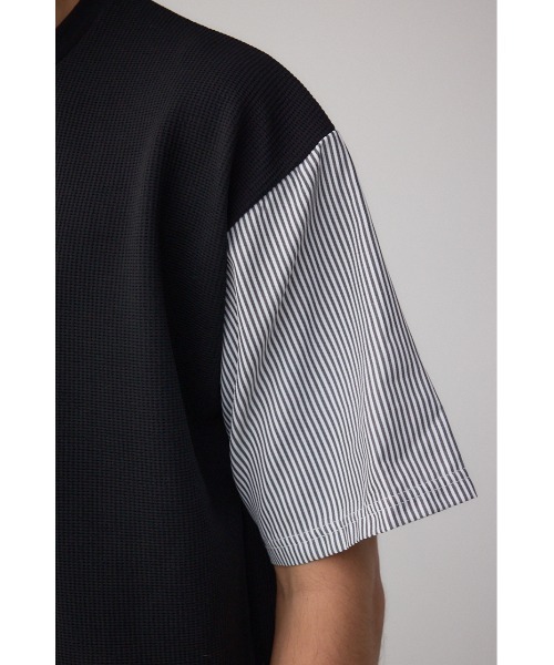 AZUL by moussy(アズールバイマウジー)の「シャツスウィッチングプルオーバー(Tシャツ/カットソー・メンズ・ブラック系その他/グレー系その他/ベージュ系その他・MEDIUM/LARGE)」の11枚目の写真
