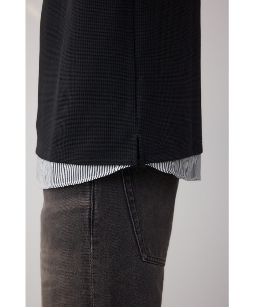 AZUL by moussy(アズールバイマウジー)の「シャツスウィッチングプルオーバー(Tシャツ/カットソー・メンズ・ブラック系その他/グレー系その他/ベージュ系その他・MEDIUM/LARGE)」の12枚目の写真