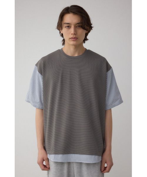 AZUL by moussy(アズールバイマウジー)の「シャツスウィッチングプルオーバー(Tシャツ/カットソー・メンズ・ブラック系その他/グレー系その他/ベージュ系その他・MEDIUM/LARGE)」の16枚目の写真